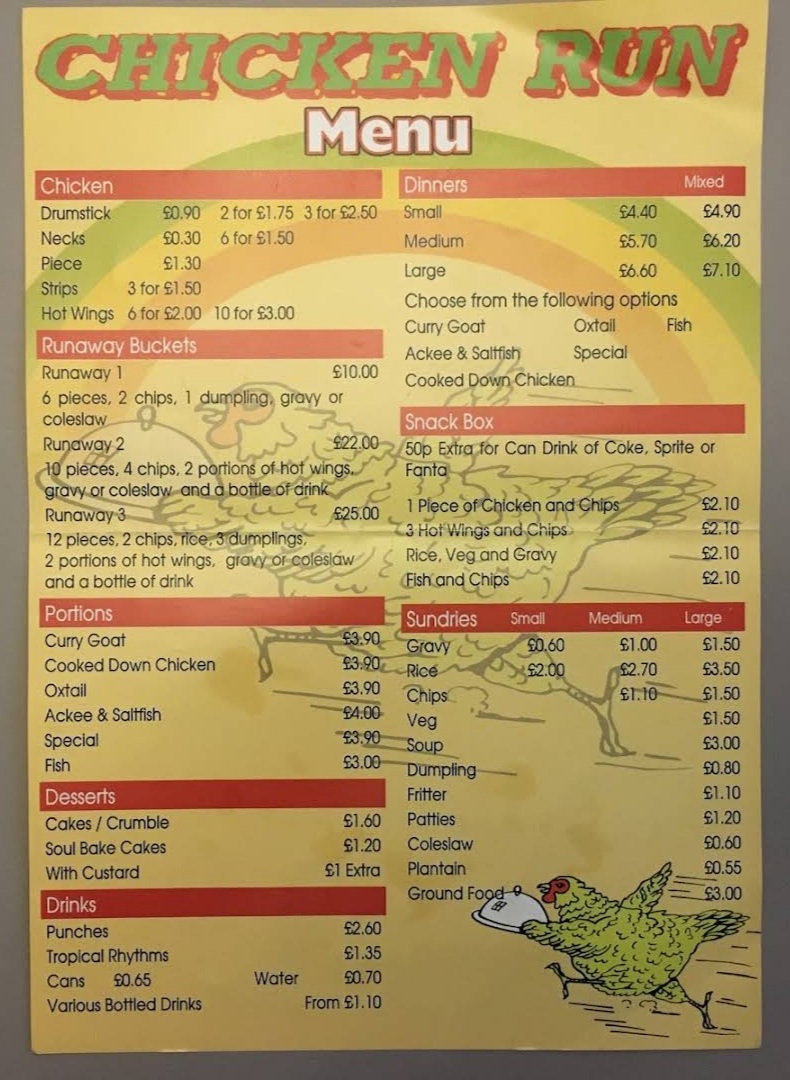 Chicken Run Manchester Menu - Image 4